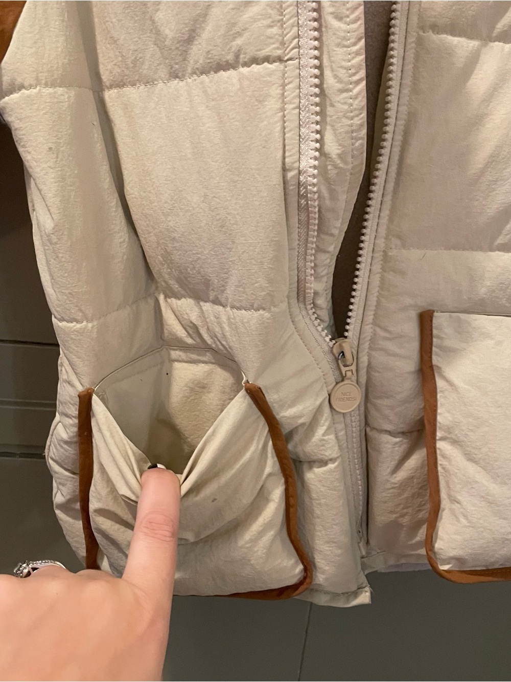 Zara Kids Colorblock Puffer Jacket in Cream, Brown & Yellow - Picture 2 of 4